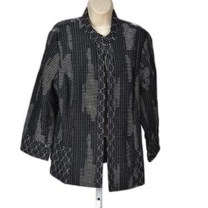 Chicos Women's Japanese Inspired Open Front Jacket Size 2 (US 12)